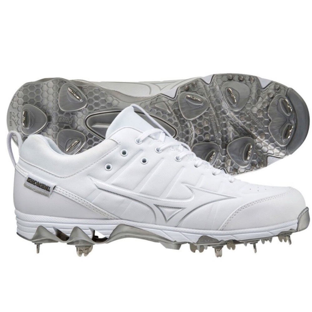 Mizuno Size 12 Men's 9-Spike Ambition 2 Baseball Metal Cleat White